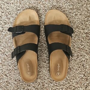 Cat & Jack Black and Tan Kids Sandals